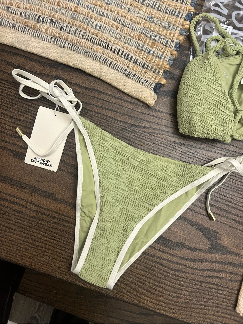 Monday Swimwear Avocado Crinkle Set